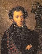 Orest Kiprensky The Poet, Alexander Pushkin oil painting
